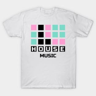 HOUSE MUSIC  - grid (black) T-Shirt